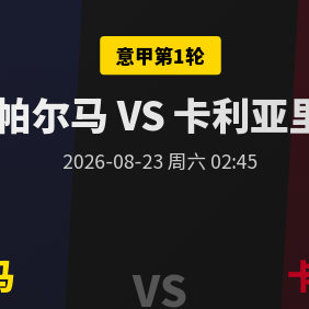 意甲首轮：残阵帕尔马主场难破局，卡利亚里客场全身而退！